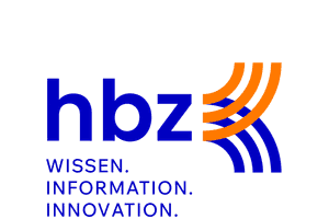 Wort-/Bildmarke des hbz (Logo) mit dem Claim "Wissen.Information.Innovation."